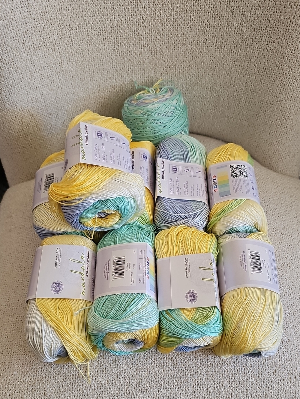 10 Skein Bundle Lion Brand Mandala Yarn in Coloway "Mixtape"